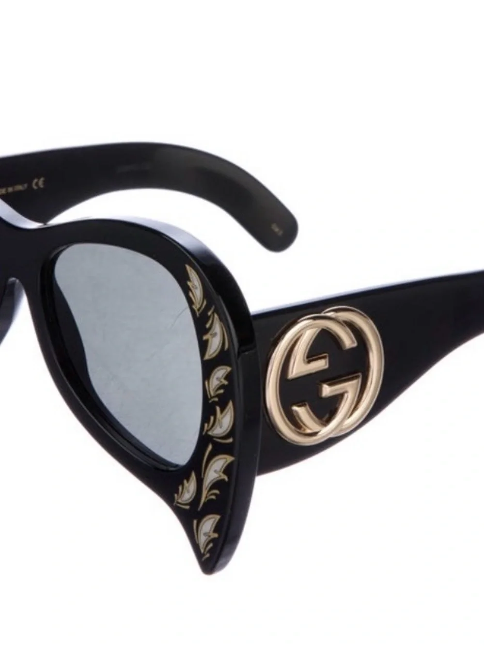 Gucci Black Hollywood Forever Limited Edition Sunglasses with Mother of Pearl